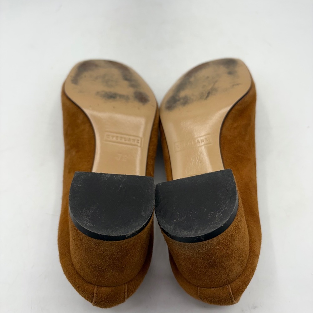 Everlane Day Heel Cognac Brown Suede Block Heel Pump Made in Italy Size 7.5 - Picture 9 of 9